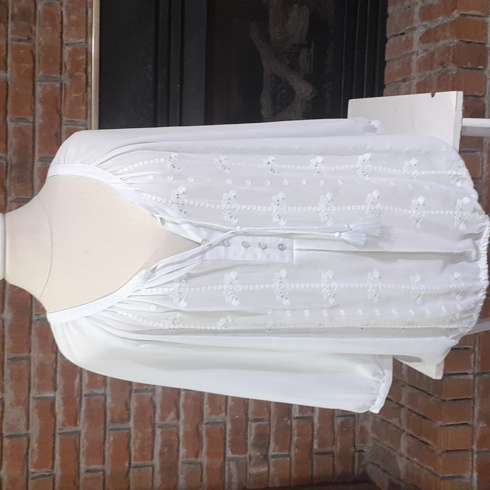 Lane Bryant White Blouse with Embroidery